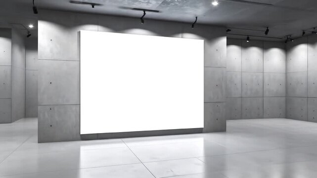 Blank wall in modern art gallery space.