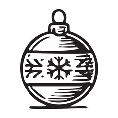 Fototapeta premium Hand Drawn Christmas Ornament Ball Illustration with Patterned Design