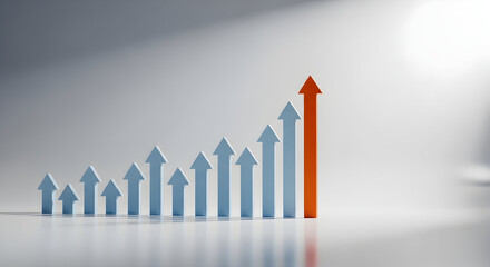  Rising Arrow Among Small Arrows Symbolizing Business Expansion