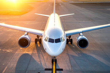 a plane on the runway