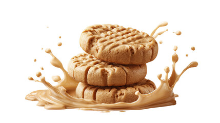 Chocolate chip cookie on a white background