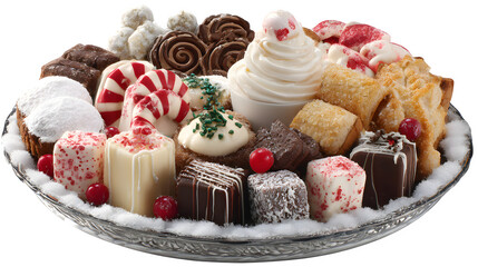 Festive Holiday Cookie Assortment, isolated on transparent background
