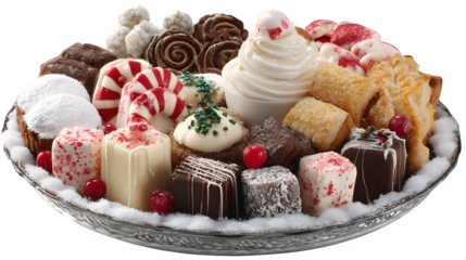Festive Holiday Cookie Assortment, isolated on transparent background