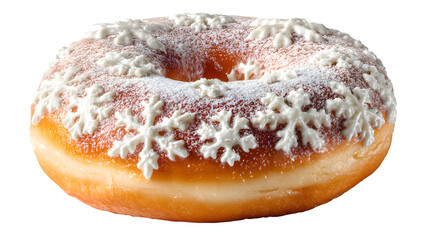 Winter Snowflake Donut, isolated on transparent background