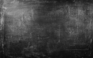 Obraz premium Chalk rubbed out on blackboard background. Black wall. vector