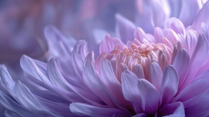 Soft petals of a purple flower open gently in a serene garden capturing enchanting light.