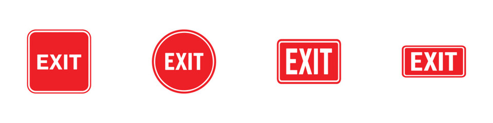 Safety and Emergency Icons Set : Minimal Symbols for Exit Signs