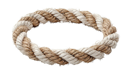 Square Rope Frame with Knotted Corners isolated on transparent white background