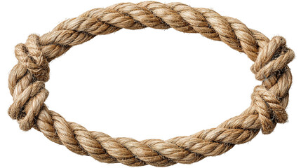 Square Rope Frame with Knotted Corners isolated on transparent white background