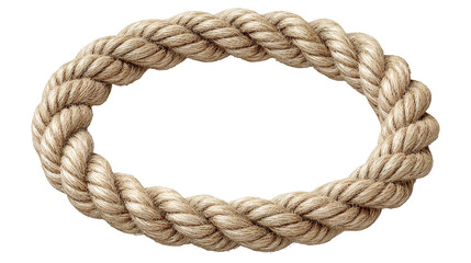 Square Rope Frame with Knotted Corners isolated on transparent white background