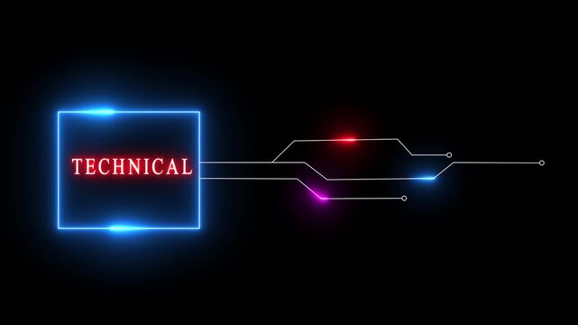 Neon text animation. Technical- Neon text animation background.