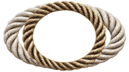 Square Rope Frame with Knotted Corners isolated on transparent white background