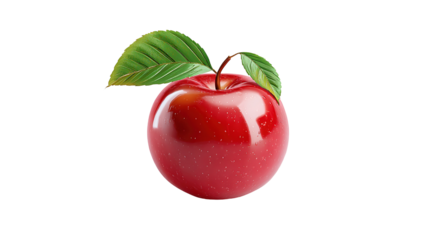 red apple isolated on transparent or white background png