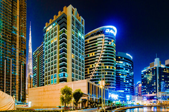 Dubai, UAE &ndash; october 02, 2025: DAMAC Bays Edge, Burj Khalifa
