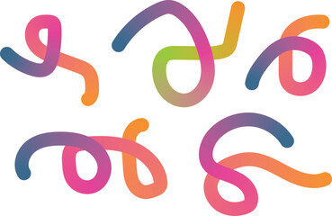 Obraz premium Collection of colorful abstract brush stroke shapes