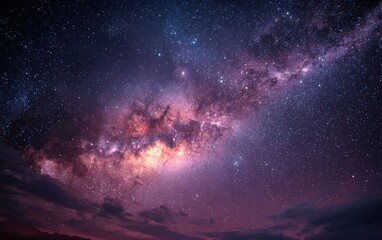 Stunning view of the Milky Way galaxy filled with vibrant stars and cosmic dust, showcasing the beauty of the night sky in a breathtaking celestial display