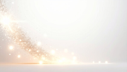 Minimalist abstract dust texture with glowing soft particles, white light gradient, smooth airy design background.