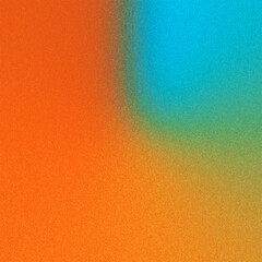 An abstract explosion of contrasting orange and turquoise colors reminiscent of dawn meeting the sea with a noisy soft