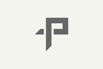 Obraz premium letter P modern minimalist logo 