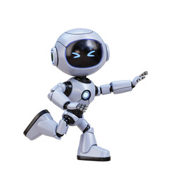 3D Cute Robot Running Motion and Scary