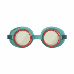Swimming Goggles Icon Flat Vector Design
