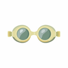 Swimming Goggles Flat Icon on White Background