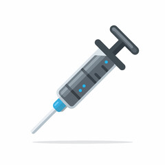 Medical Syringe Flat Vector Icon Design