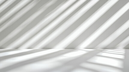 Obraz premium Soft shadows create serene atmosphere on minimalist white surface