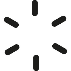 Abstract Geometric Shape Black Rounded Rectangles Arranged in Radial Pattern on Transparent Background Minimalist Graphic Element Vector Art