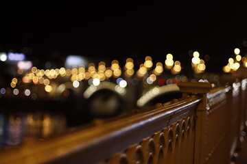 Night view from a bridge in Budapest