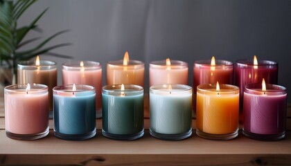 Colorful Candles Set A Cozy And Relaxing Atmosphere