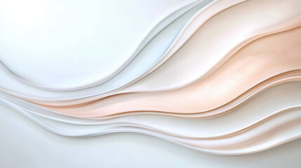 Obraz premium Soft pastel waves flow gracefully across light background, creating artistic and serene