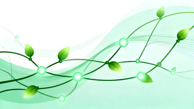 Eco Neural Network Organic Data Connection Background