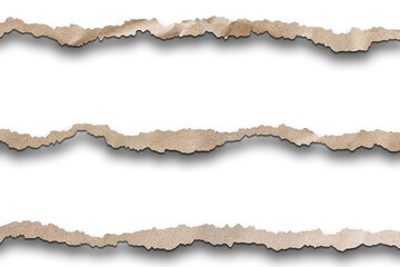 Naklejka premium Ripped Torn Paper Edges Isolated on Black Background, Textured Paper Scrap, Vintage Craft Material, Paper Art Background