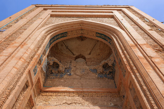 entrance of Turabek Khanum Mausoleum in Kunya Urgench, Turkmenistan