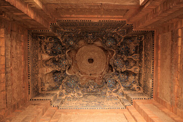 ceiling of Mosaic decoration on the dome of Turabek Khanum Mausoleum in Kunya Urgench, Turkmenistan © DS