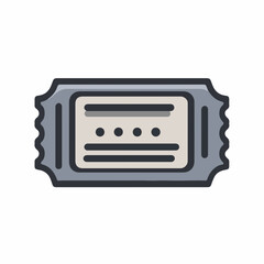 Sleek Ticket Icon in Flat Design