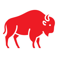 bison icon or logo symbol solid vector illustration 