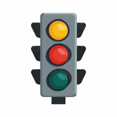 Classic Traffic Light Flat Vector Icon