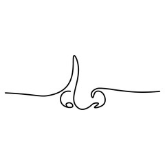 Minimalist Continuous Line Art of a Human Nose