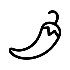 Chili pepper icon simple line art vector illustration