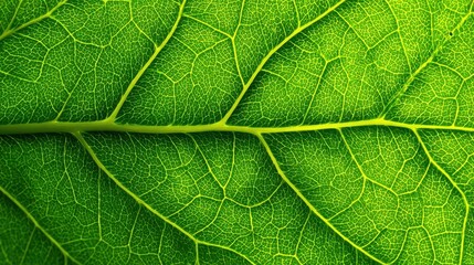 Obraz premium Nature displays its craftsmanship through the stunning patterns found in this vibrant green leaf.