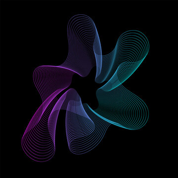 Spirograph abstract element on a black background