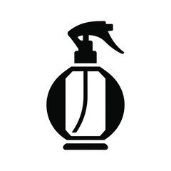 Black spray bottle icon on white background vector