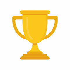 Elegant Trophy Icon in Flat Design