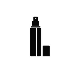 Black spray bottle with cap icon vector