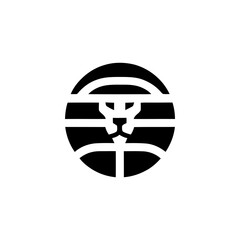 Abstract Lion Head Logo Design in a Circular
