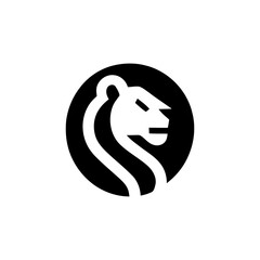 Minimalist Lion Emblem in a Bold Vector Silhouette