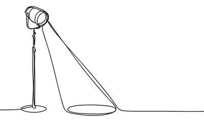 Continuous Line Drawing of a Spotlight Beam
