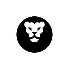 Brave Lion Head Silhouette Logo Design for Symbolism